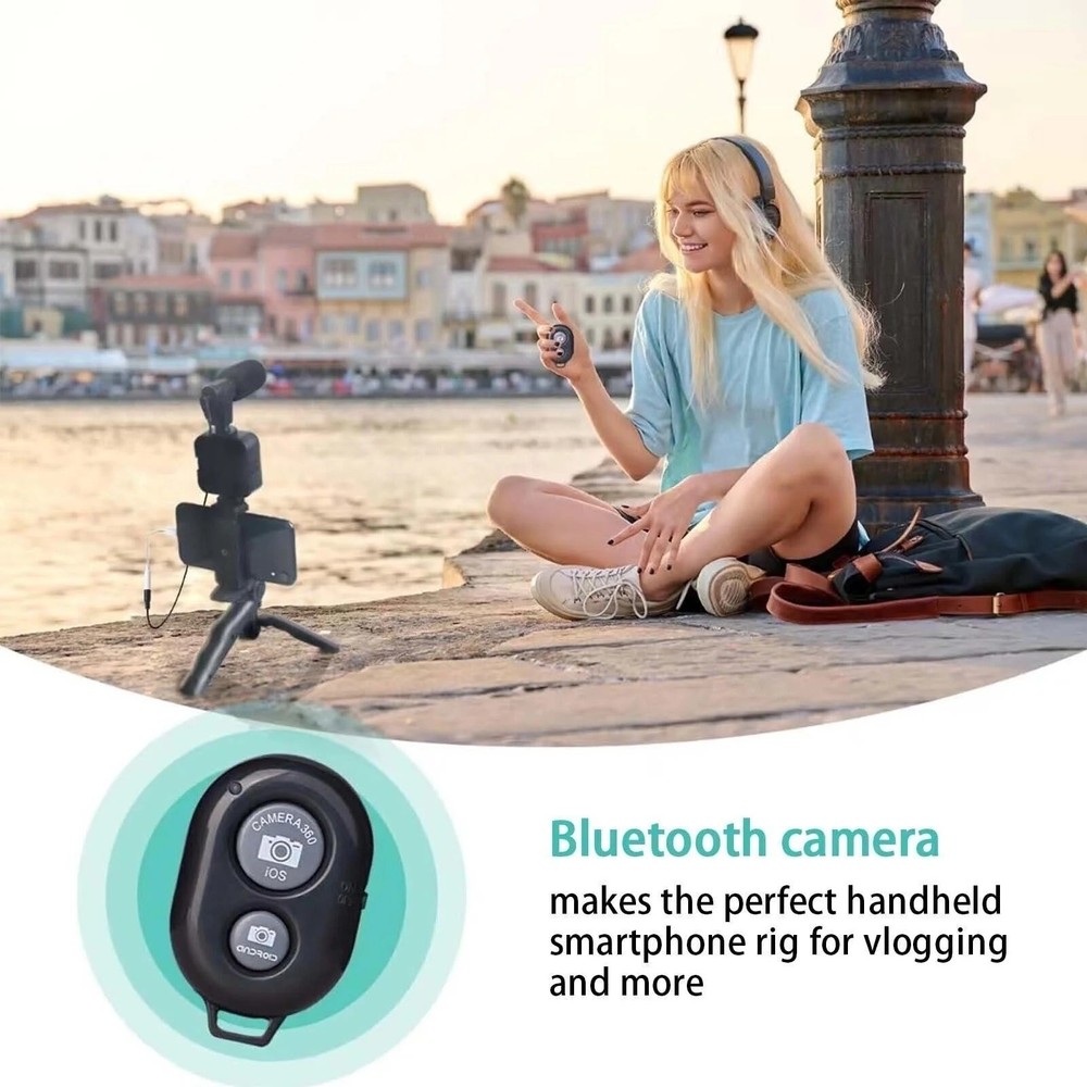 Smartphone Vlogging Kit for iPhone/Android w/ Light+Microphone+Tripod+Holder
