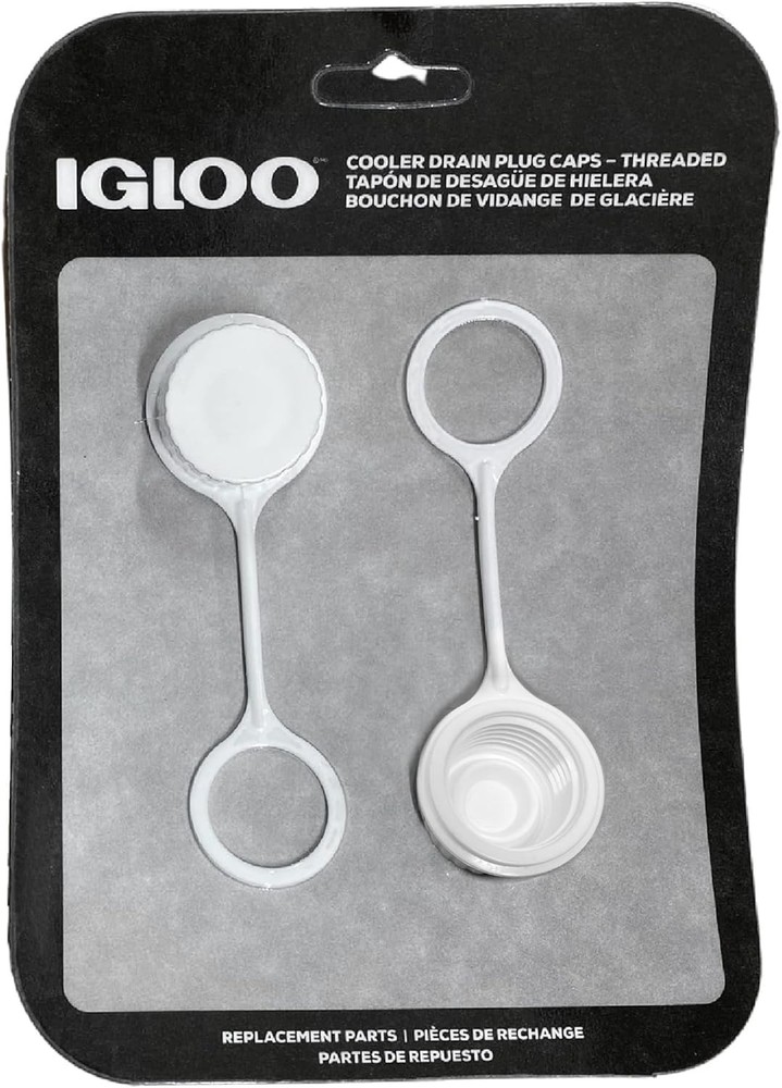 Igloo Tethered Drain Plug Caps, White, Small (20049)