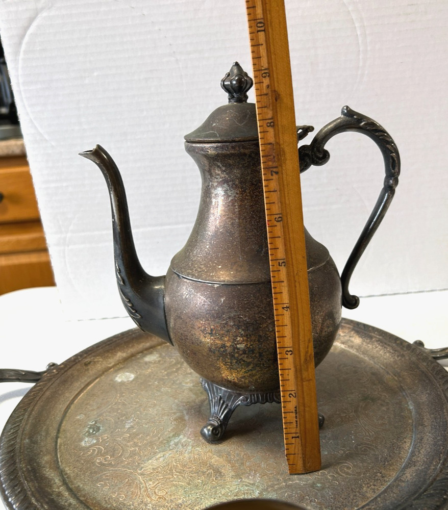 Vintage FB Rogers 4 Pc. Silver Plated Tea Serving Set Victorian Style Ornate