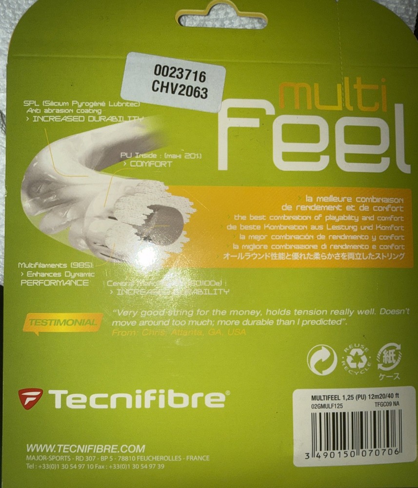 New Tecnifibre MULTIFEEL String 1.25mm