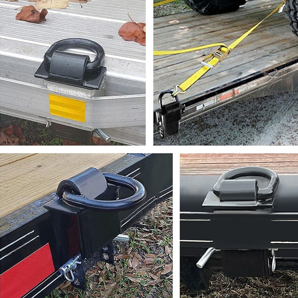 Stake Pocket D-Ring Tie Downs Utility for Flatbed Trucks and Trailer – 6 Pack