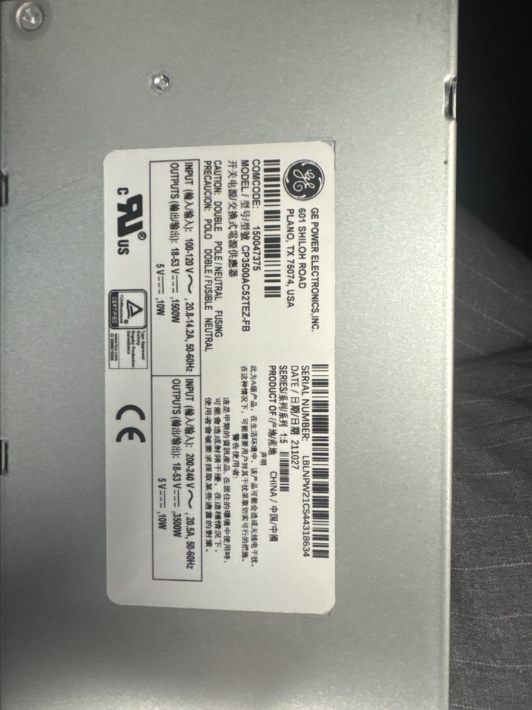 Used CP3500AC52TEZ-FB GE Compact Power Line High-Efficiency Rectifier