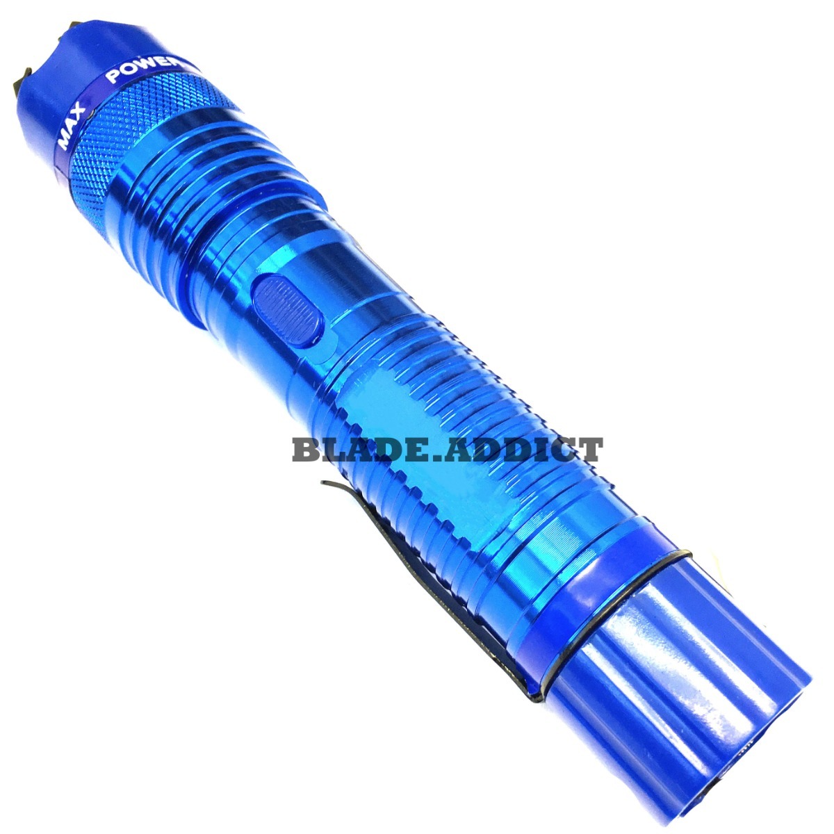 ALL Metal MILITARY 230MV LED Flashlight STUN GUN Blue w/ Carrying Case