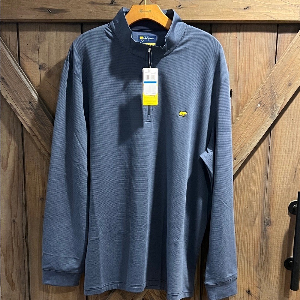 Jack Nicklaus 1/2 Zip Long Sleeve Pullover Golf Sz L Blue $75