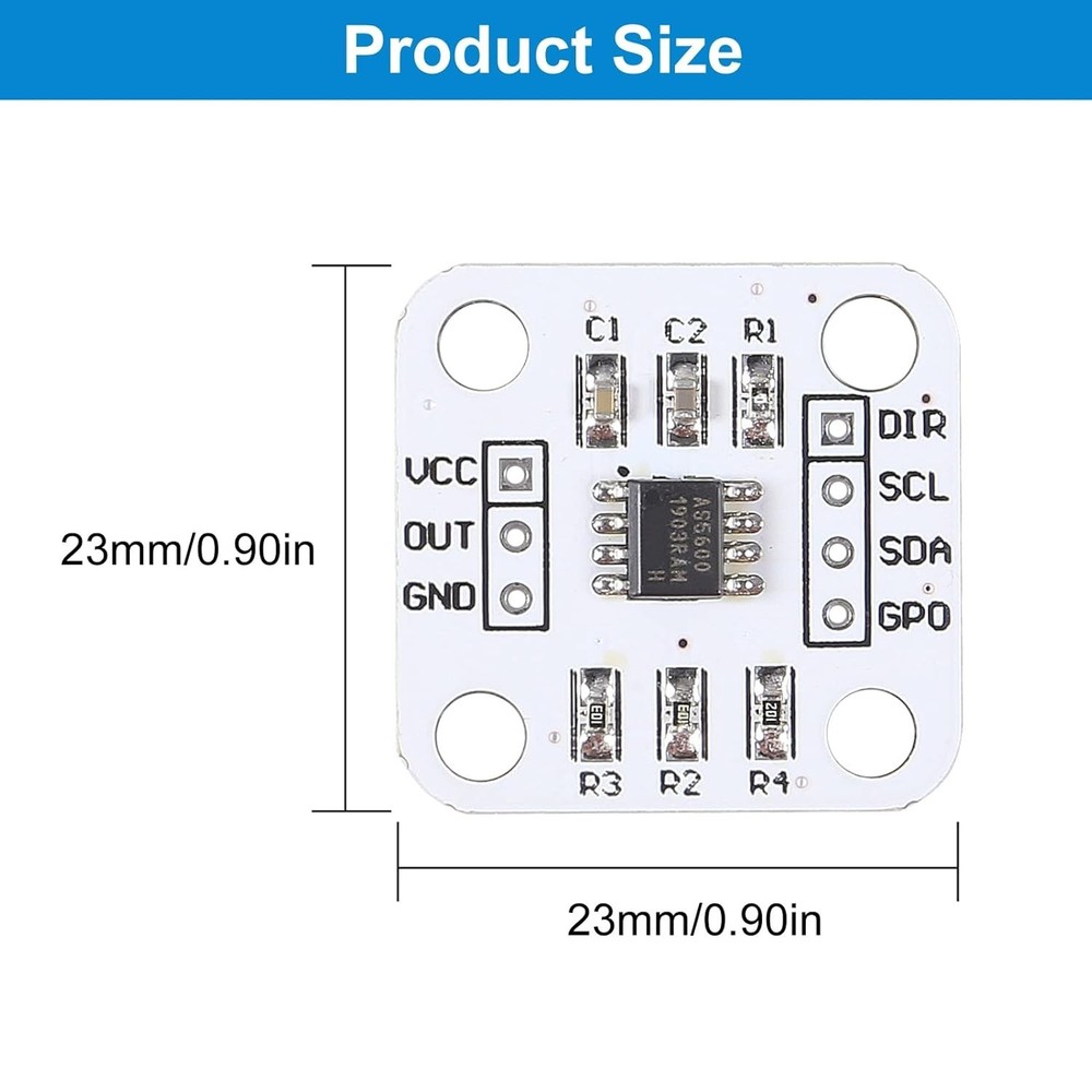 2PCS AS5600 magnetic encoder induction angle measurement sensor module w/ header