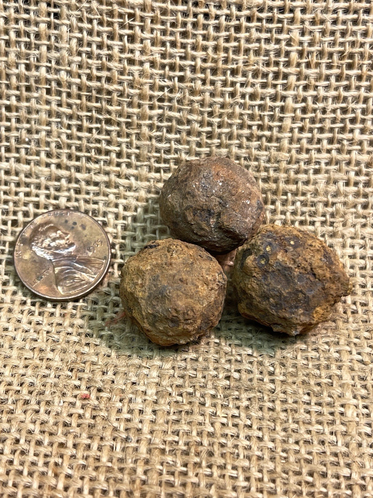 Dug Civil War Artillery Three Iron Balls Canister Shot Allatoona Pass Georgia