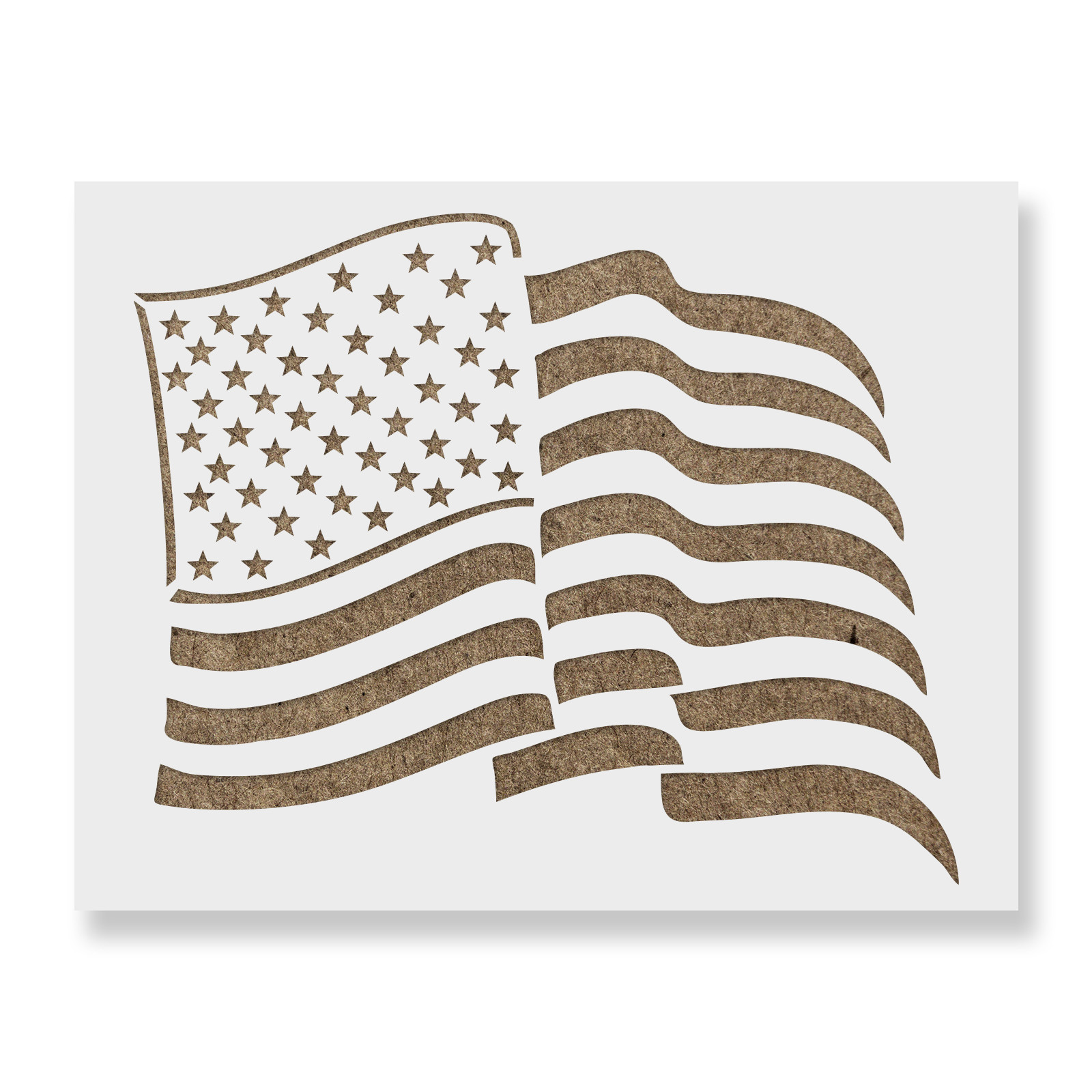 Waving American Flag Stencil - Mylar Stencils, Huge Stencils, Diy Craft