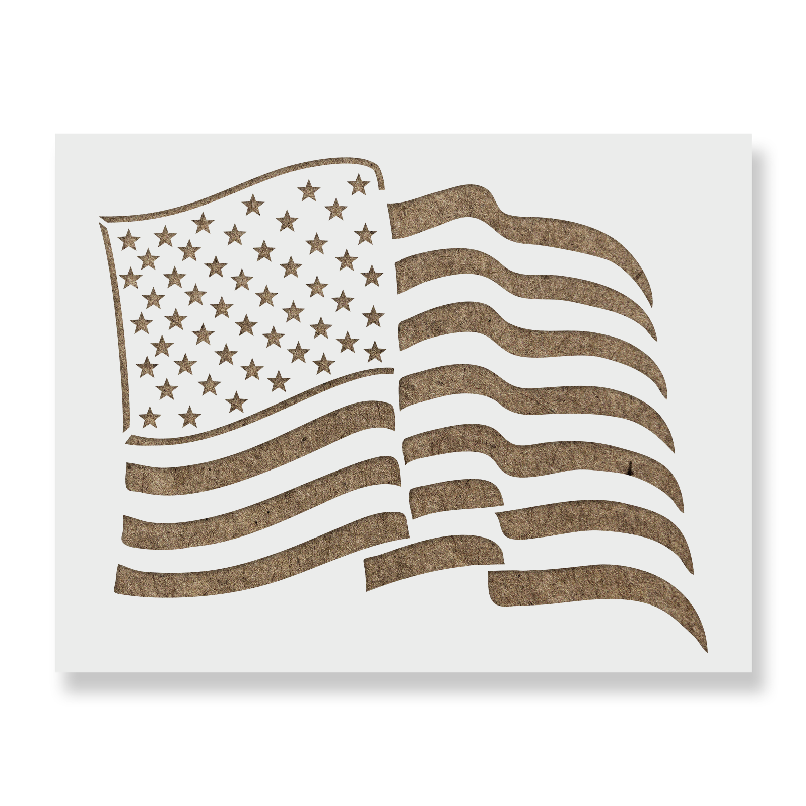 Waving American Flag Stencil - Mylar Stencils, Huge Stencils, Diy Craft