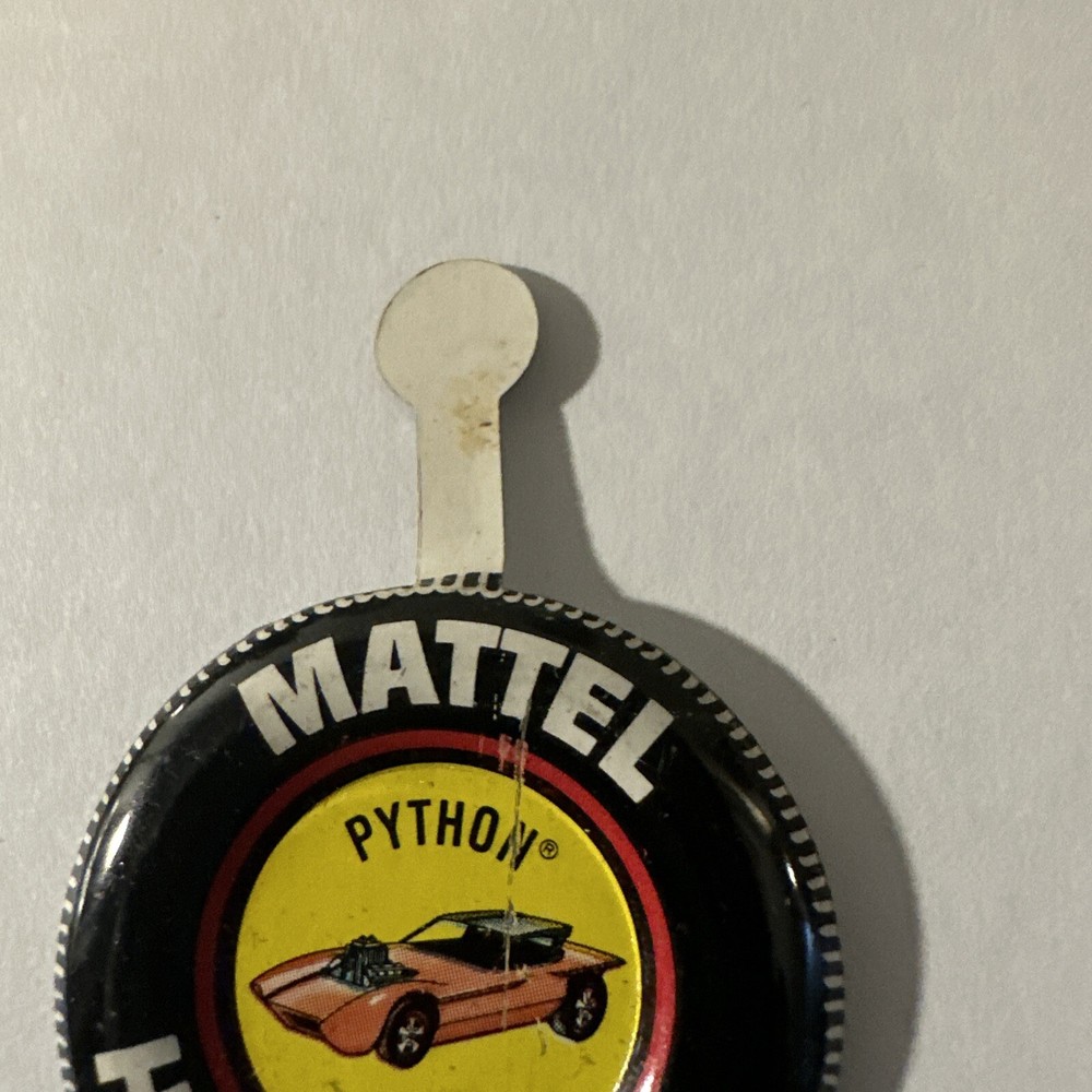 Vintage Mattel Lapel Tab Custom Python Car Hot Wheels 1967 Red Lines