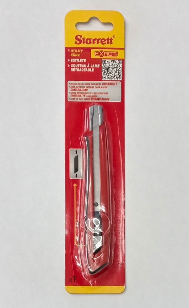 Starrett Small Plastic Locking Utility Knife Break Away Blade 2pc KUX035-N
