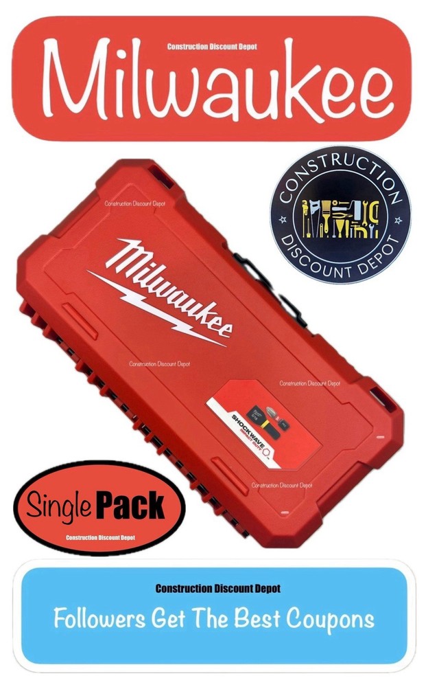 New Milwaukee Shockwave Bit Storage EMPTY Case Packout Compatible Bit Holders