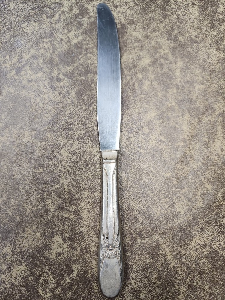 Wm. Rogers Beloved Pattern Silver Plate Dinner Knife No Monogram Wear Tarnish