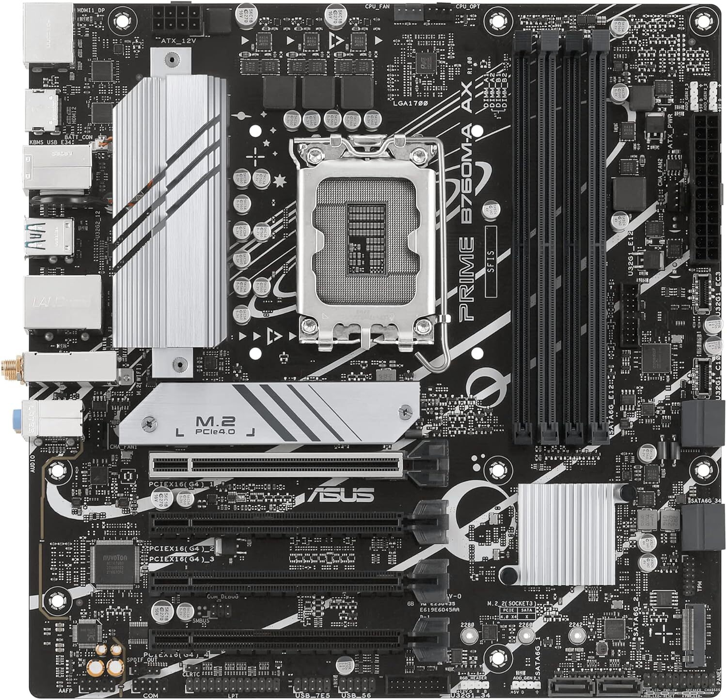 ASUS PRIME B760M-A AX Intel B760 LGA 1700 MicroATX Desktop Motherboard