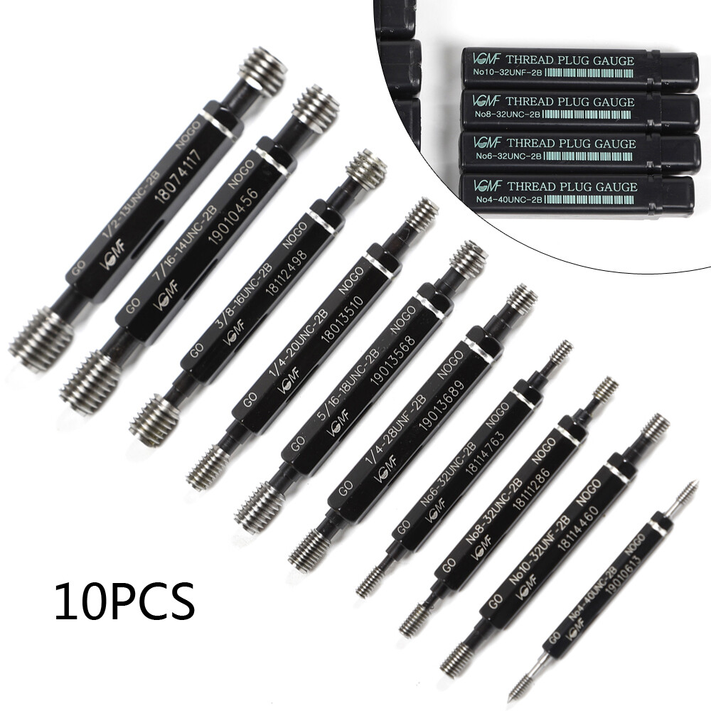 10Pcs -Double End Thread Plug Detection Gauge Precision American Threaded Bore