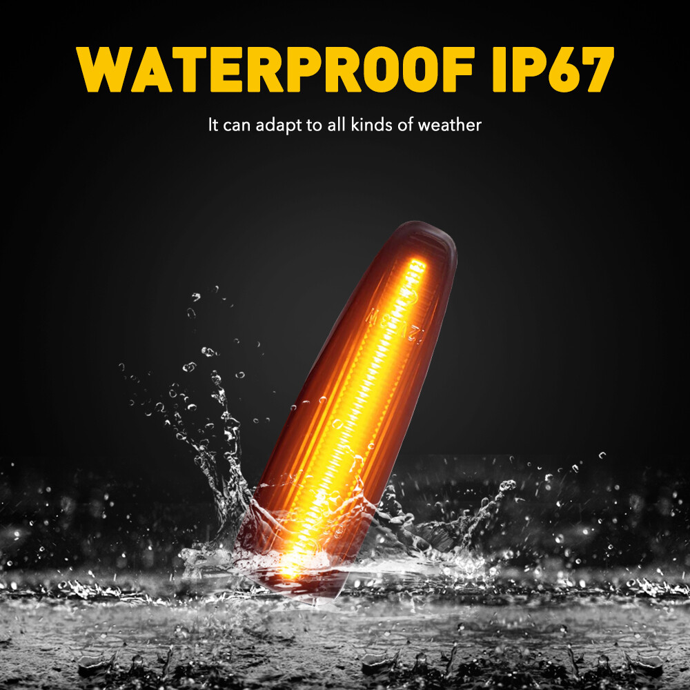 FOR MITSUBISHI LANCER EVO X AMBER SEQUENTIAL LED FRONT SMOKE SIDE MARKER LIGHTS