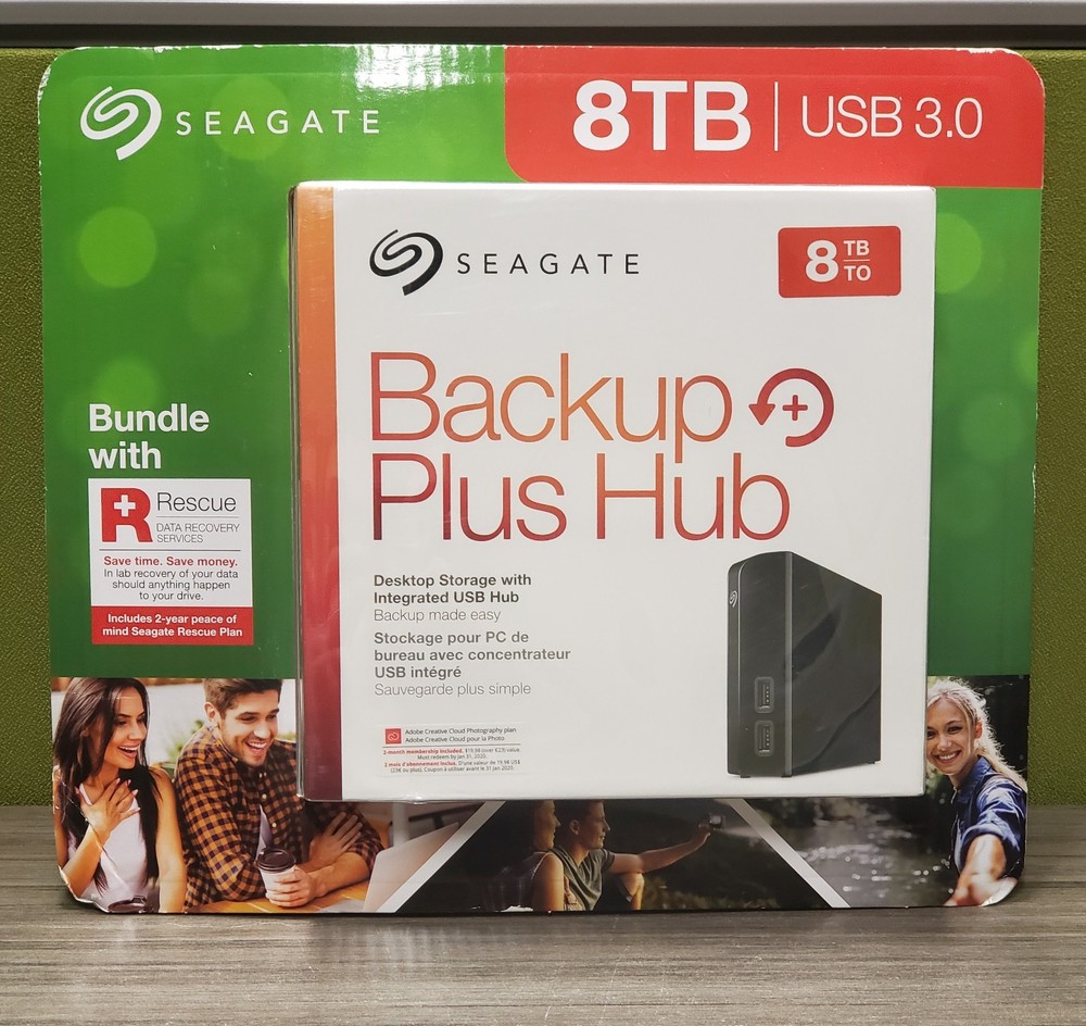 SEALED Seagate Backup Plus Hub USB 3.0 Desktop External Hard Drive 8TB
