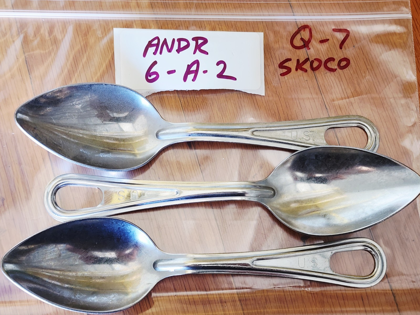 Lot of 3- SKOCO Cutlery US Mess Kit Spoons