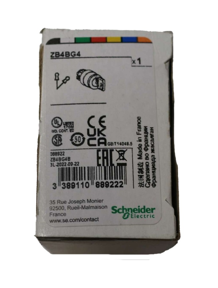 New Schneider ZB4BG4 Keyed Operator for Selector Switch