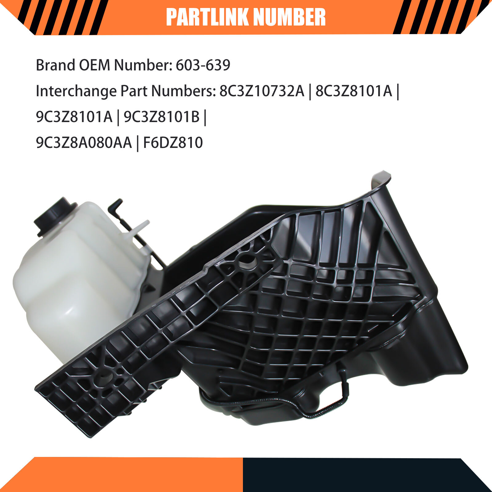 Coolant Reservoir Front Fit 08-10 Ford F250 Truck F350 F450 F550 603-639