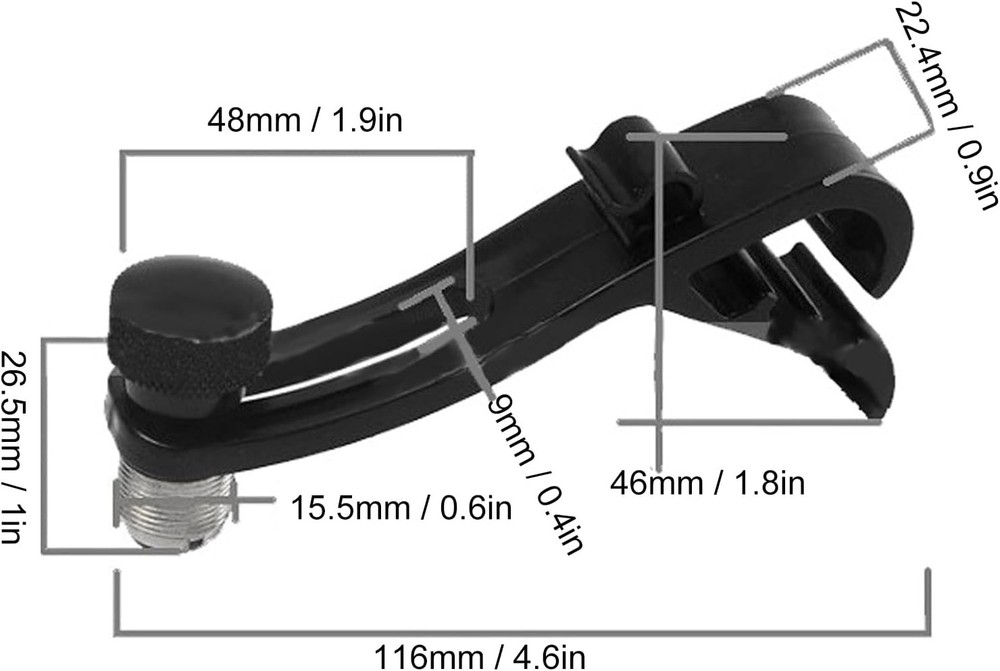4Pcs Drum Microphone Clips, Adjustable Microphone Drum Mount, Shockproof Holder