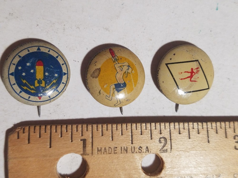 3 WW2 PEP Pinback Buttons