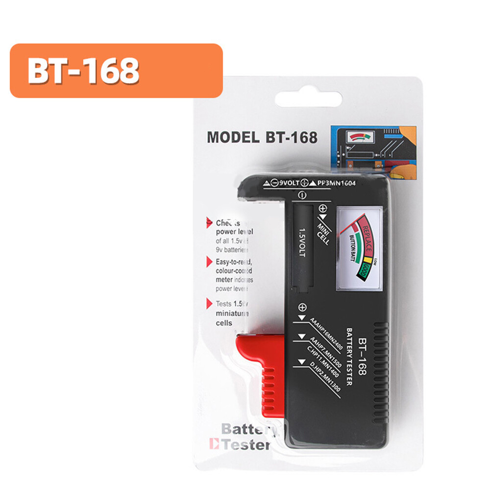2X Universal Digital LCD Battery Checker Volt Tester Cell AA AAA C D 9V Button❥
