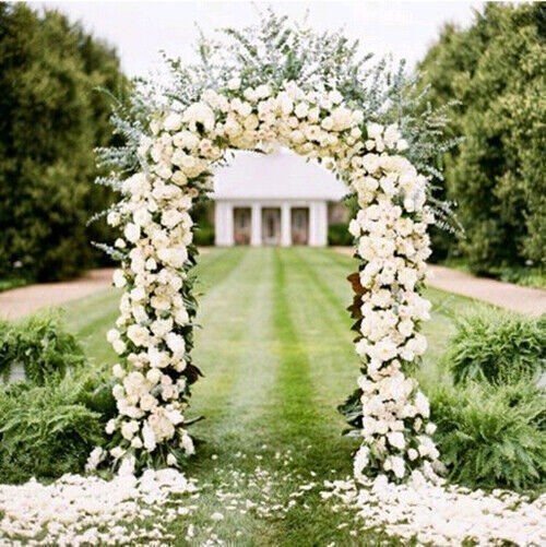 7.9FT Outdoor Yard Lawn Garden Metal Arch Arbour Plant Support Wedding Decor