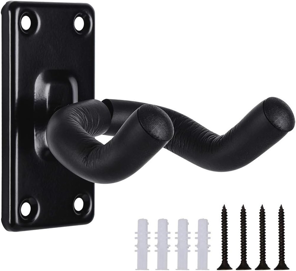 Versatile Black Metal Guitar Wall Mount - Perfect for Showcasing Instruments