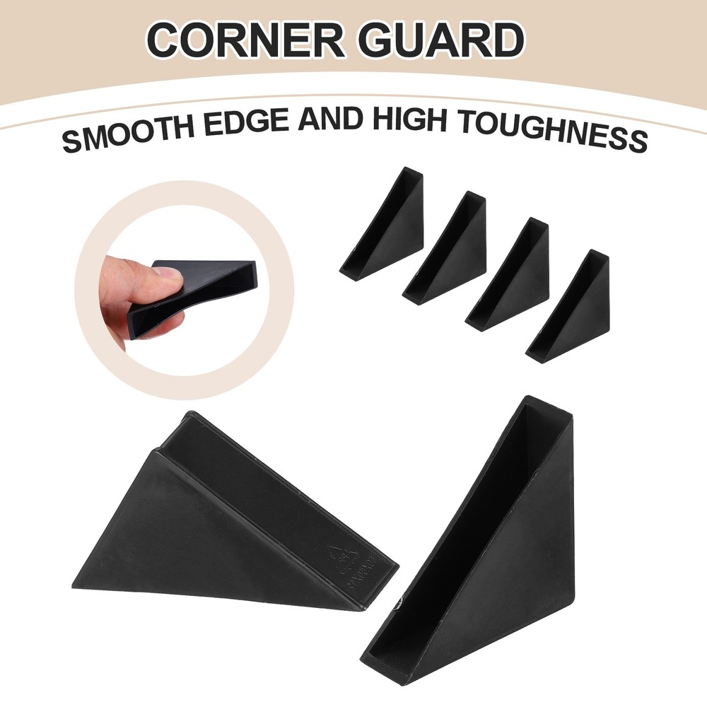 30Pcs Plastic Right Angle Triangle Glass Corner Protector, Black