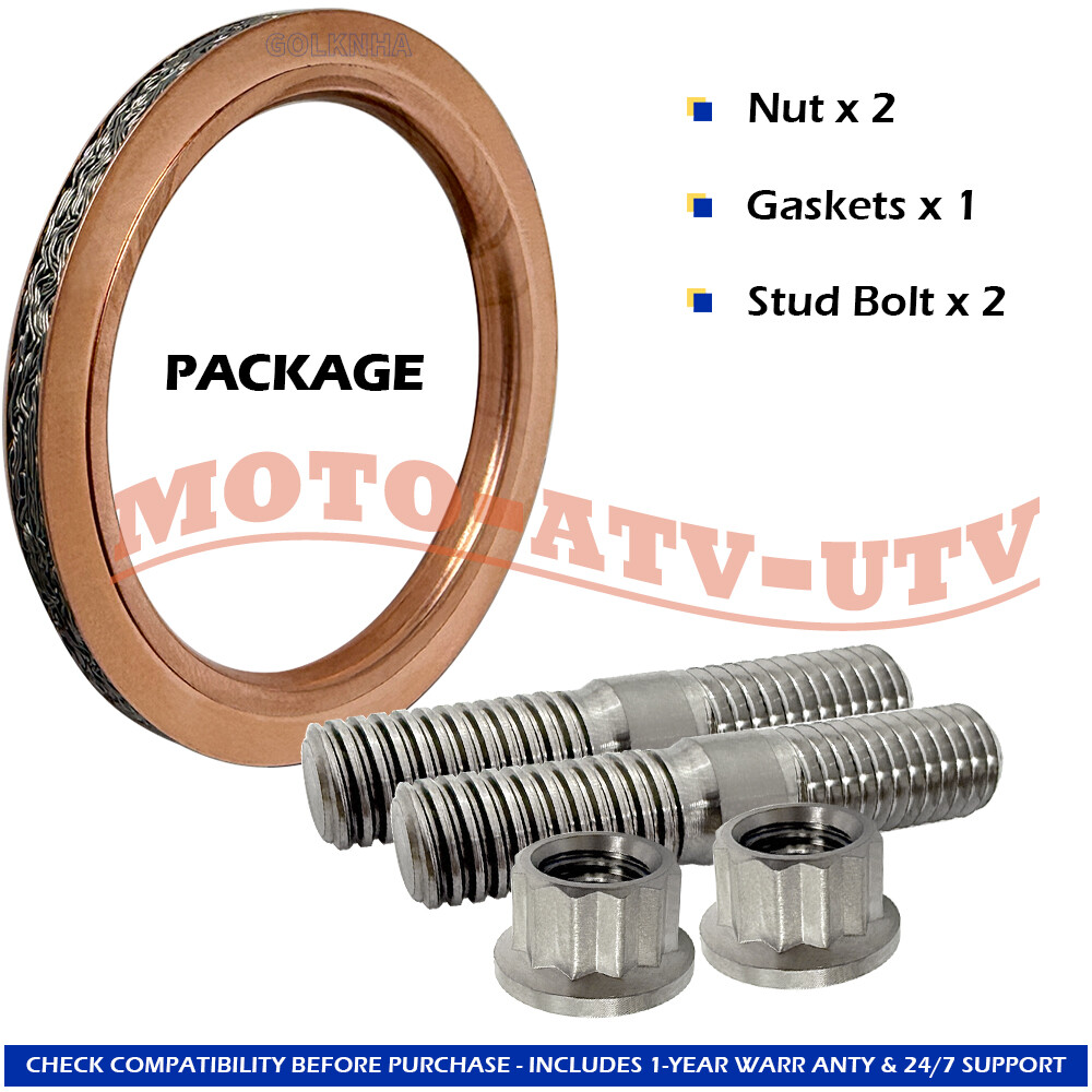 Titanium Head Pipe Exhaust Stud Bolt Gaskets Kit for Yamaha WR400F WR426F WR450F