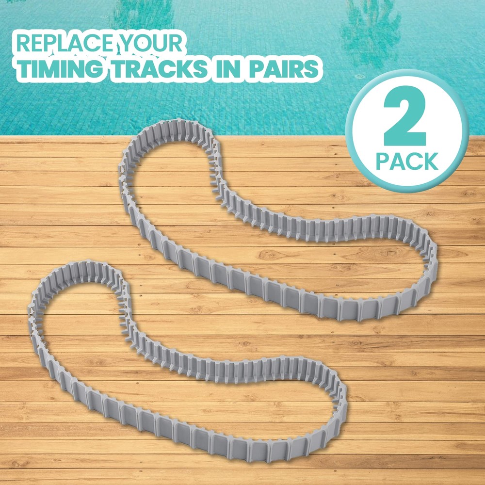 2-Pack Gray Replacement Tracks – Fits Robotic Pool Cleaners for Smooth Glide