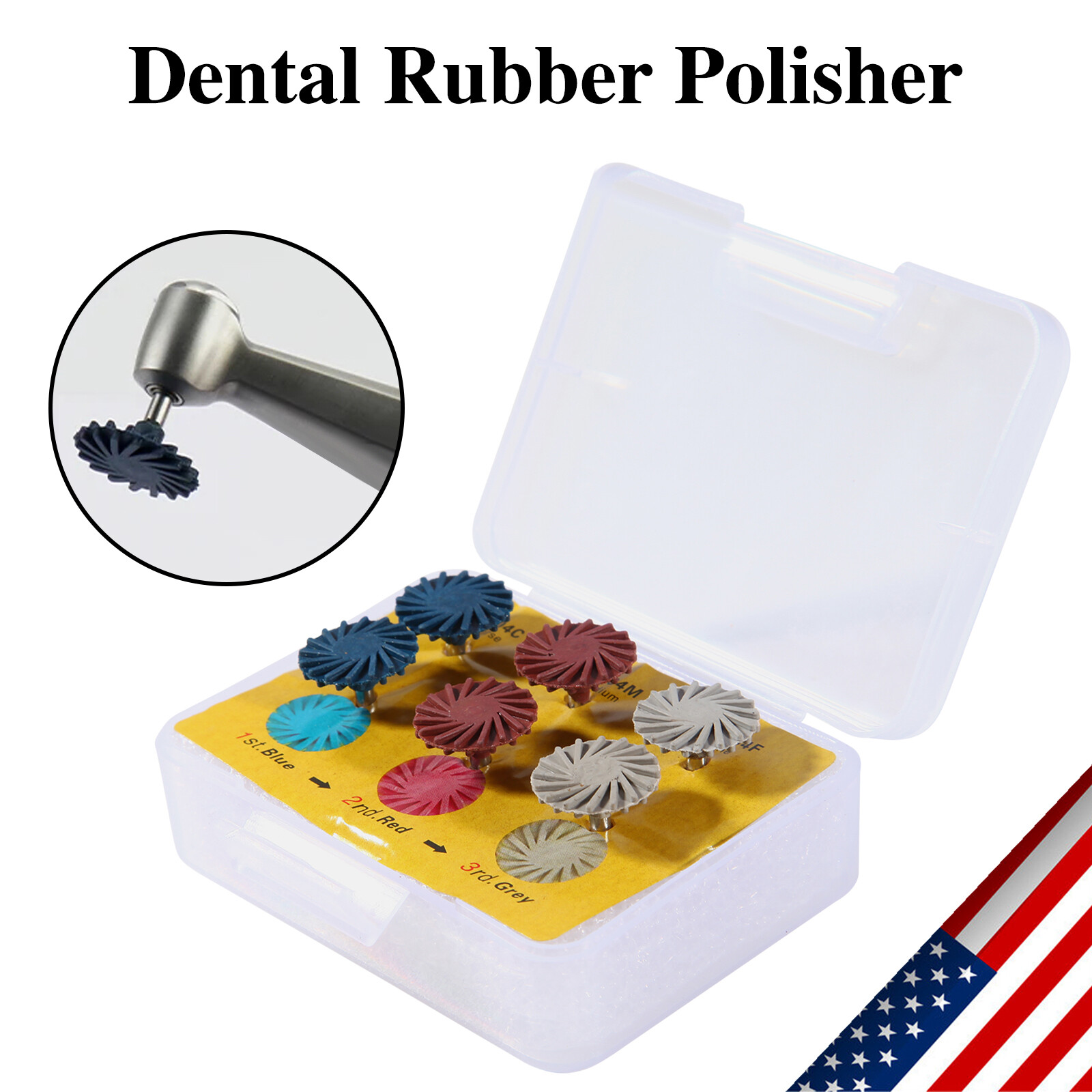 6Pcs Dental Composite Polishing Diamond System RA Disc 14mm Wheel Kit SANDENT po