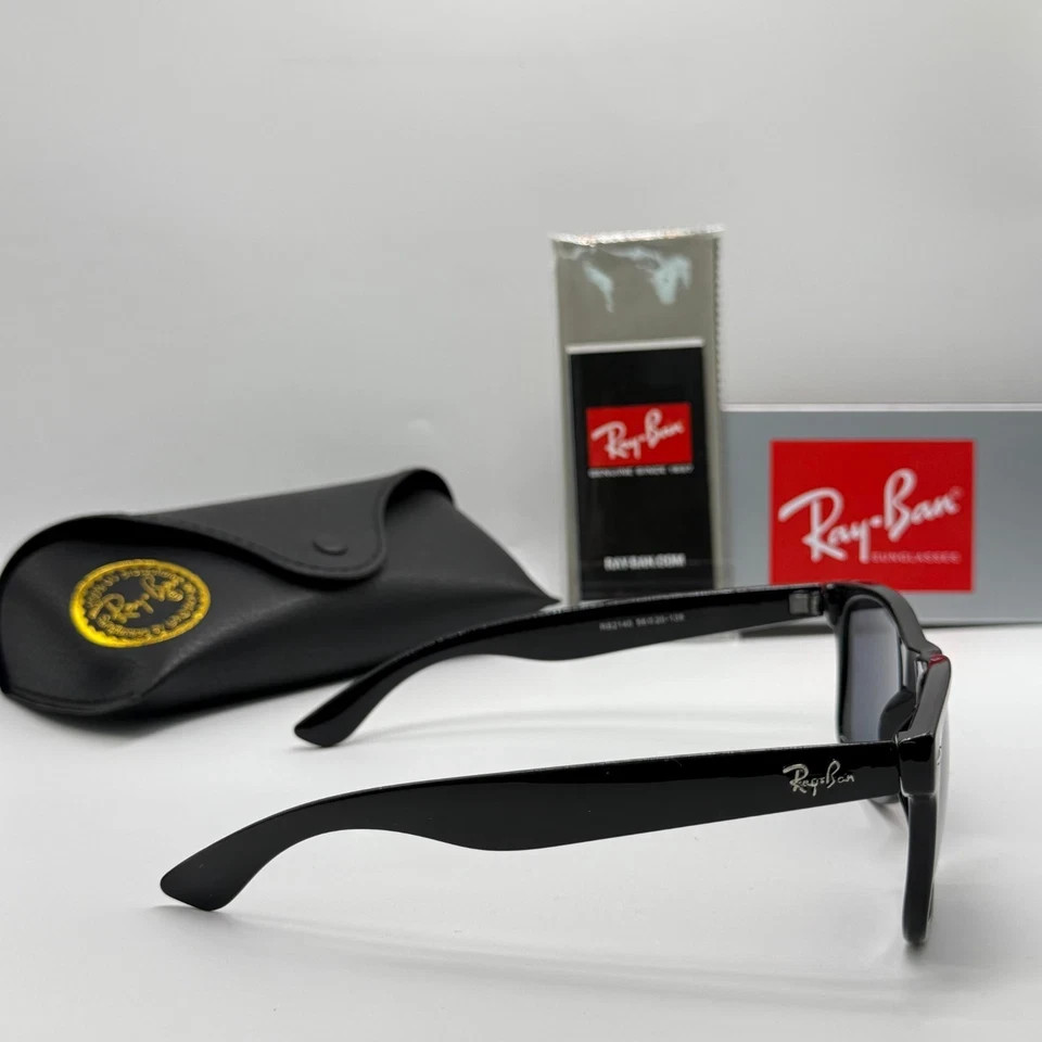 Ray-Ban 2140 Sunglasses Universal Fit Black Frame 56mm Dark Lenses UV Protection