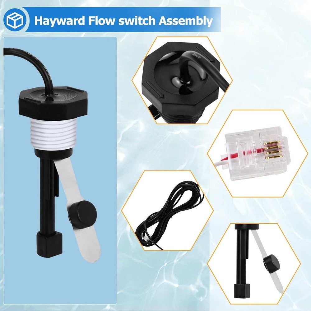 Aqua Rite Flow Switch Replacement with 15-Foot Cable, Plug-and-Play Setup