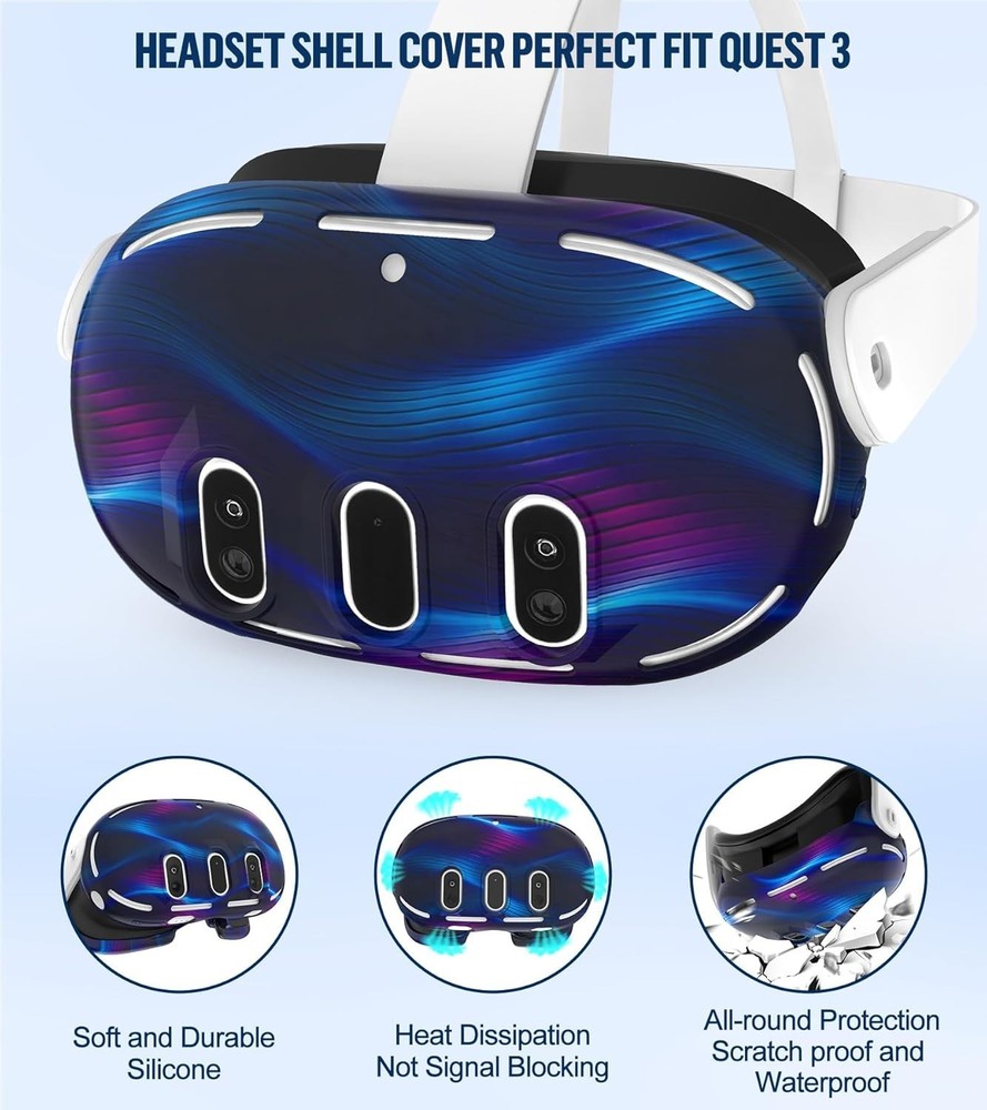 Silicone Cover Set Compatible with Oculus/Meta Quest 3, Touch Controller Grip...