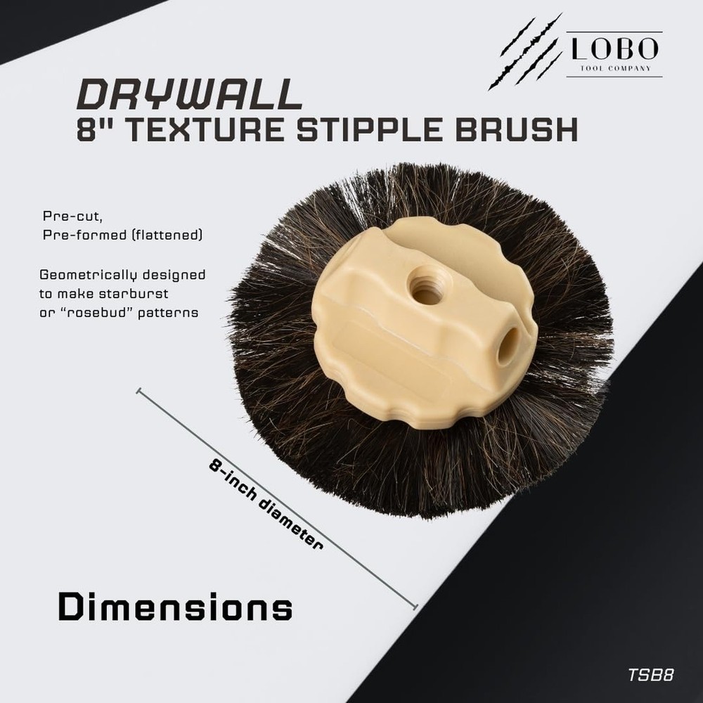 Lobo Tools 8 in Drywall Texture Stipple Brush