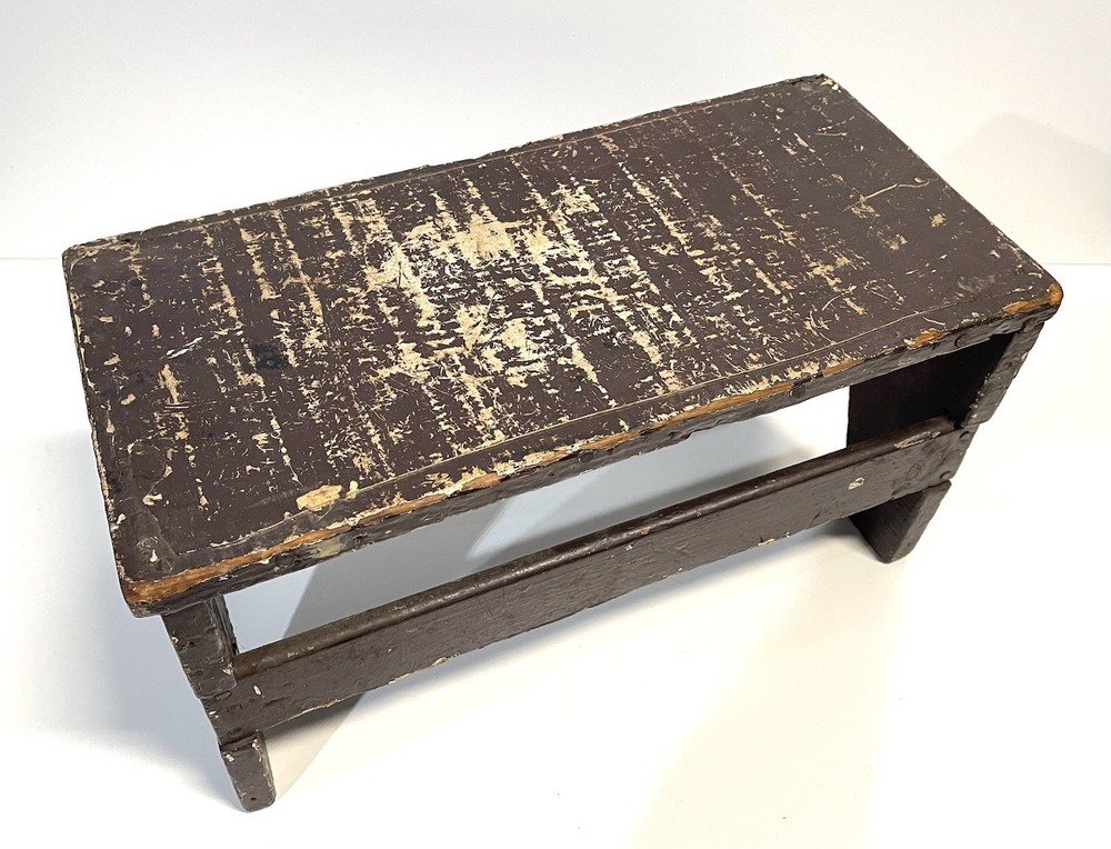 Antique Folk Art Primitive Wood Stool