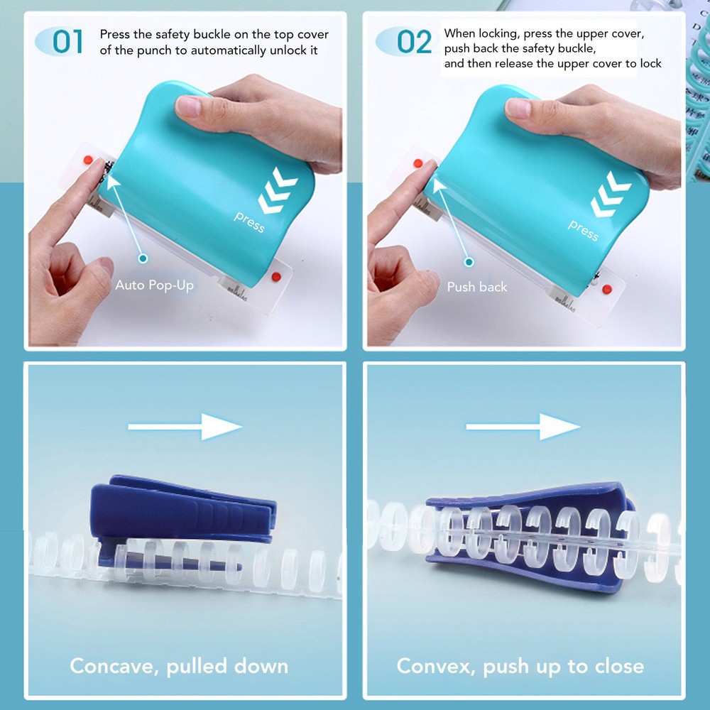 Portable Paper Binding Machine Punch Tool For A4 A5 A6 A7 For