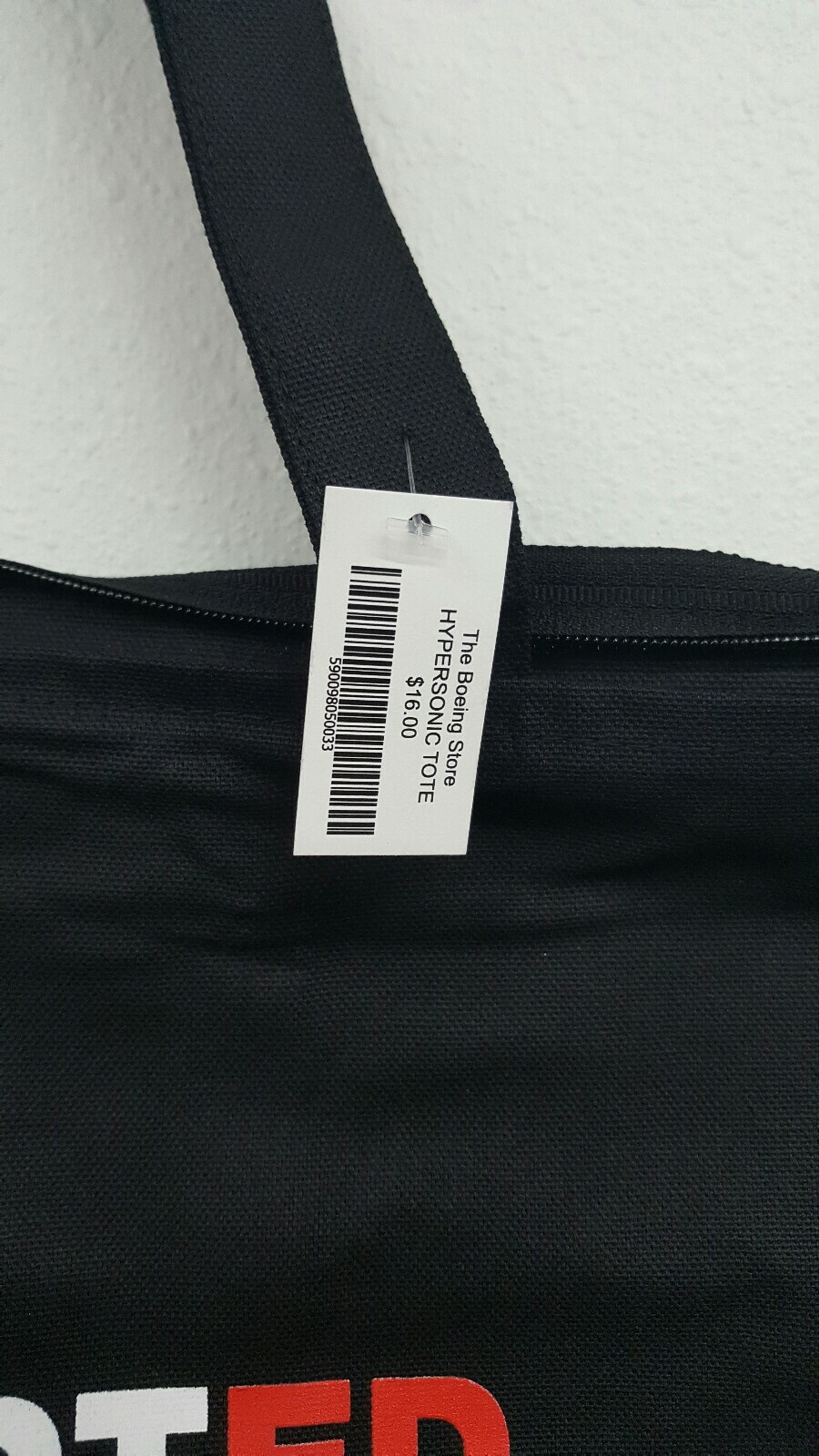 The Boeing Store Unexpected Black Hypersonic Canvas Tote New With Tags