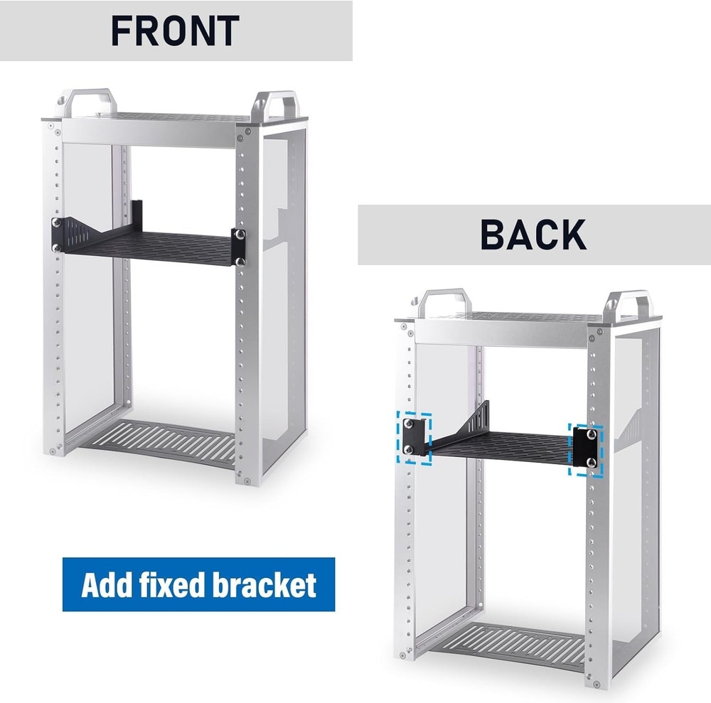 Dual 1U Vented Cantilever Tray for 10" Server Racks - Efficient Airflow Solution