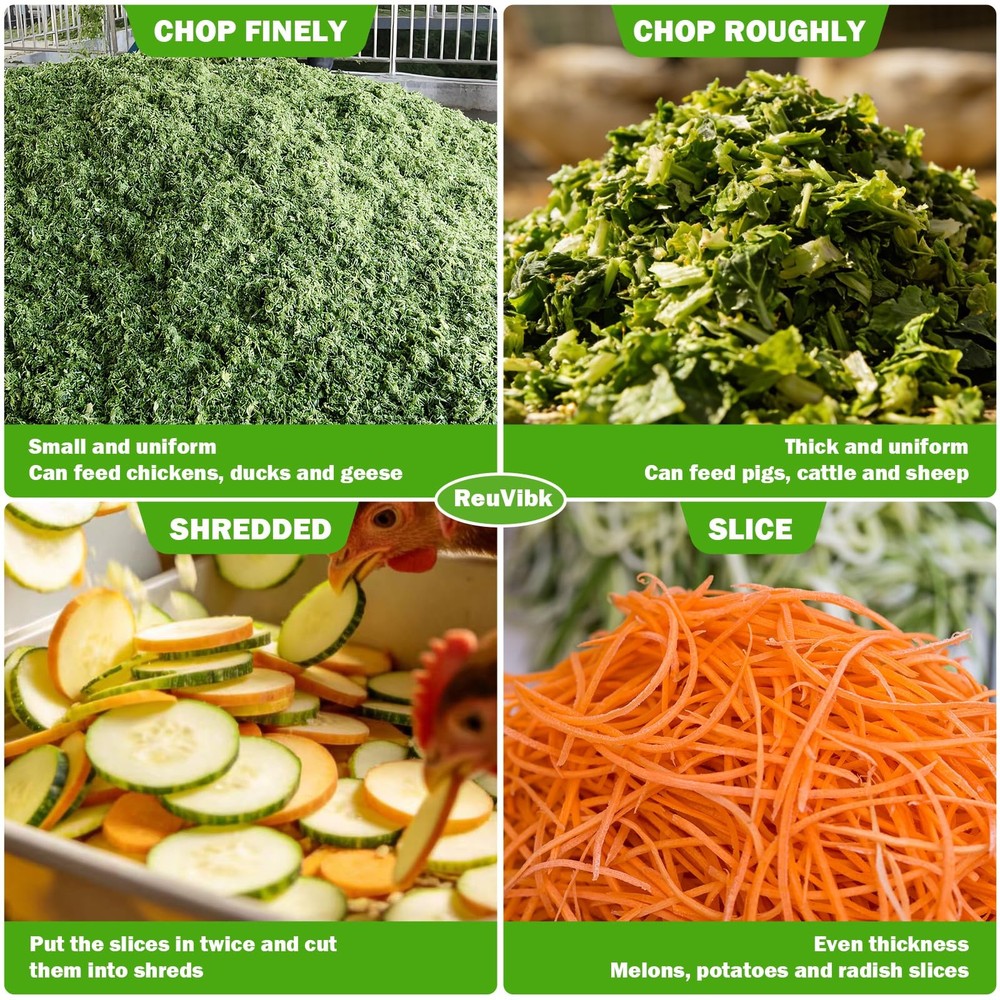 Poultry Veggie Feed Chopper, Feed Processor Vegetable Dicer Chopper, 304 Stai...