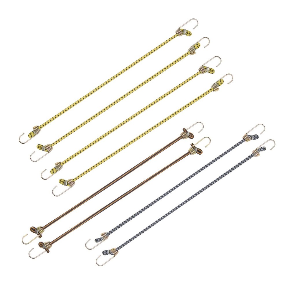 - 10" Mini Bungee Cords in Assorted Colors, 8 Pack