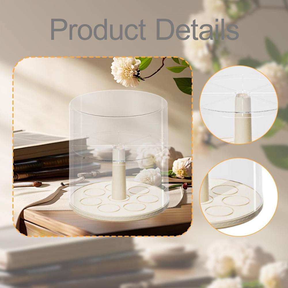Rotatable Figure Display Case Prevent Scratches Protection Showcase Clear