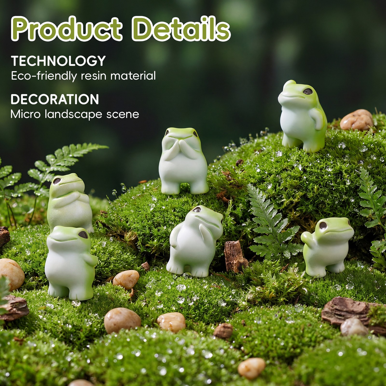 18-Piece Mini Resin Frog Figurines - Cute Garden Accents for Hiding & Decor