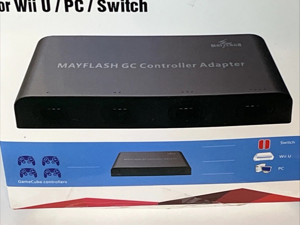 Mayflash GameCube Controller Adapter for Wii U, PC USB and Switch, 4 Port