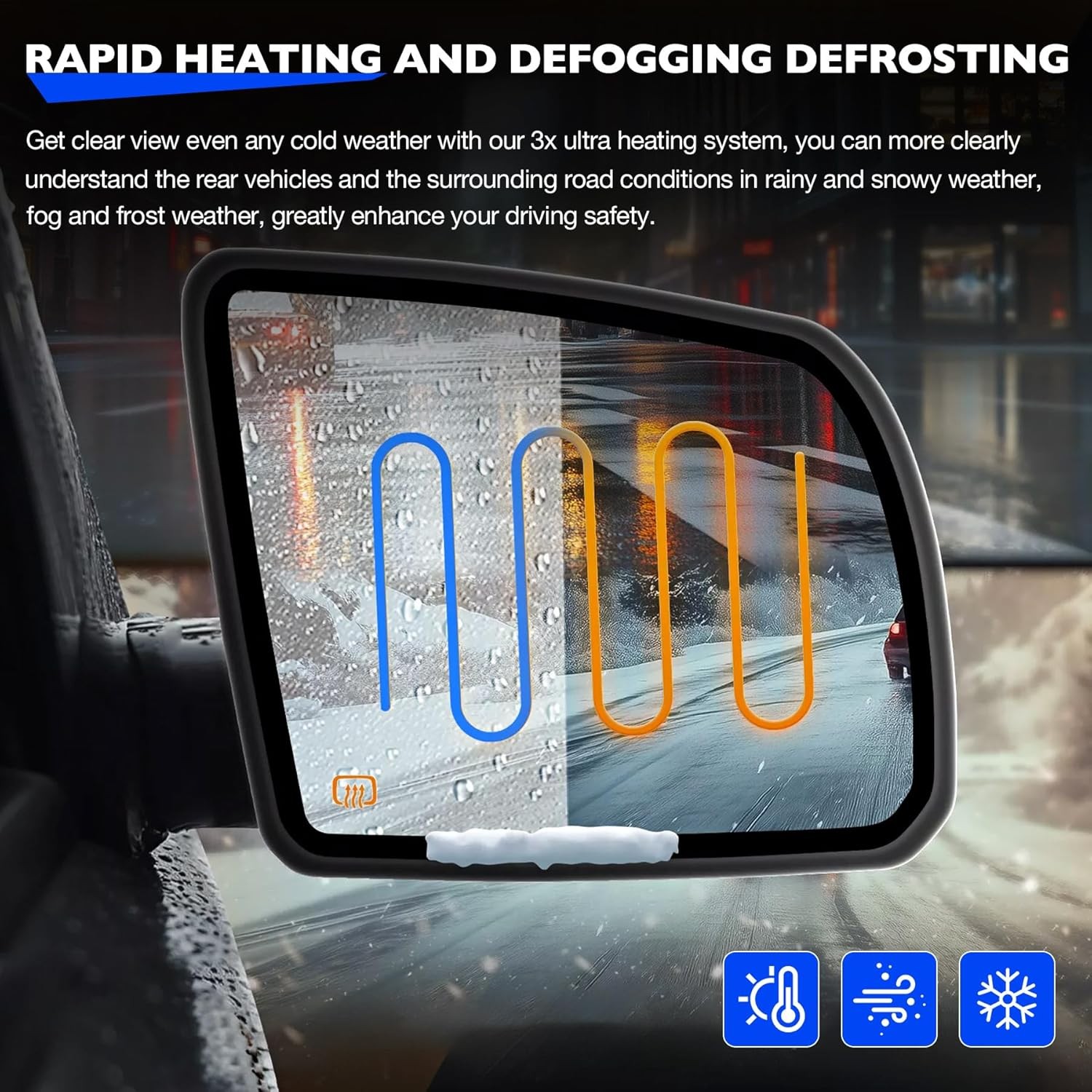 Right Passenger Side Heated Mirror Glass w/ BSM Signal For 02-20 Toyota Tundra