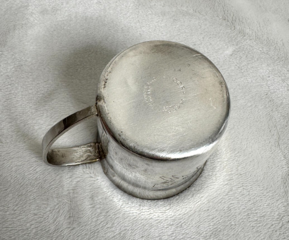 Vintage Angora Silver Plated on Copper Baby Lamb Cup England