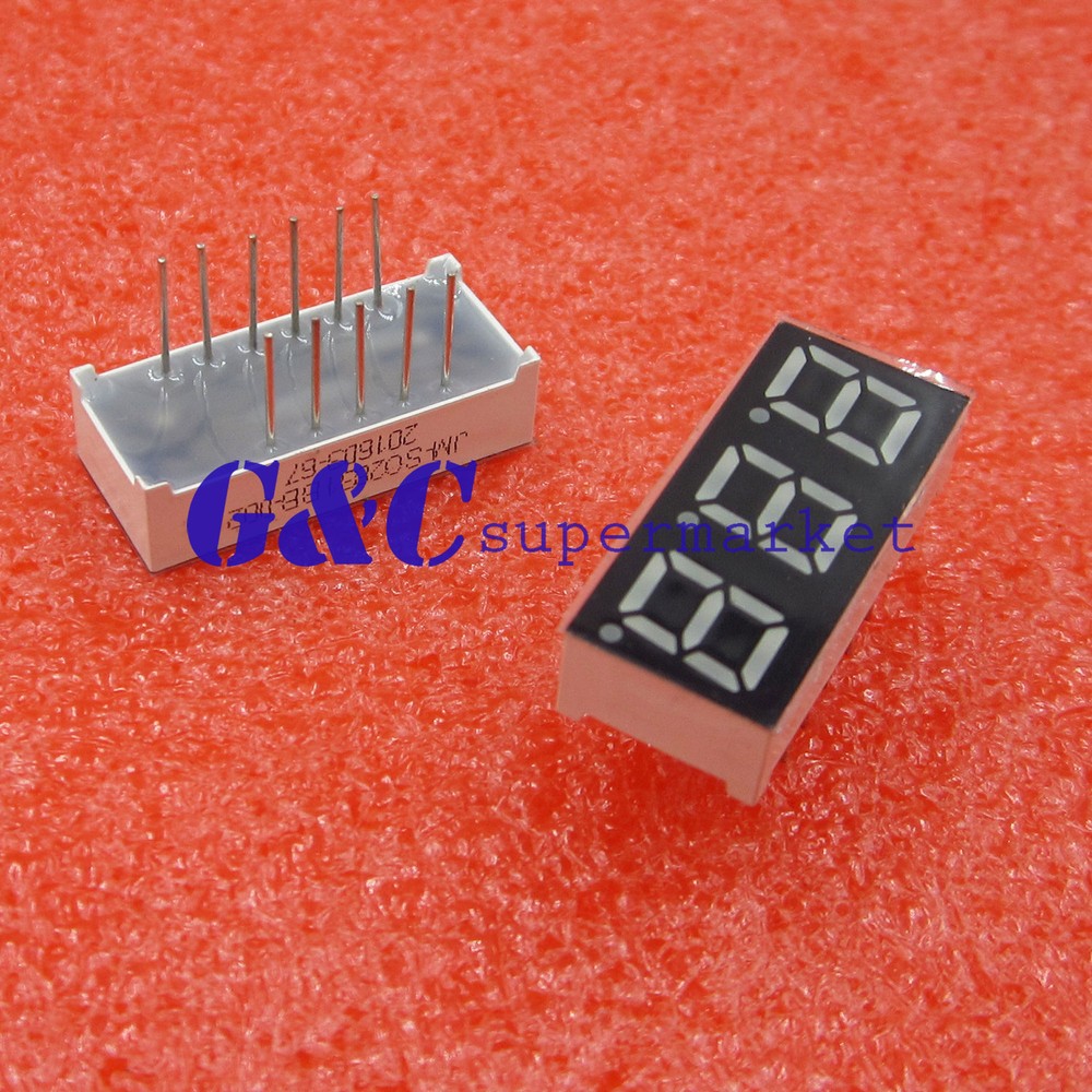 10PCS 0.28 inch 3 digit led display 7 seg segment Common anode Blue A2TM