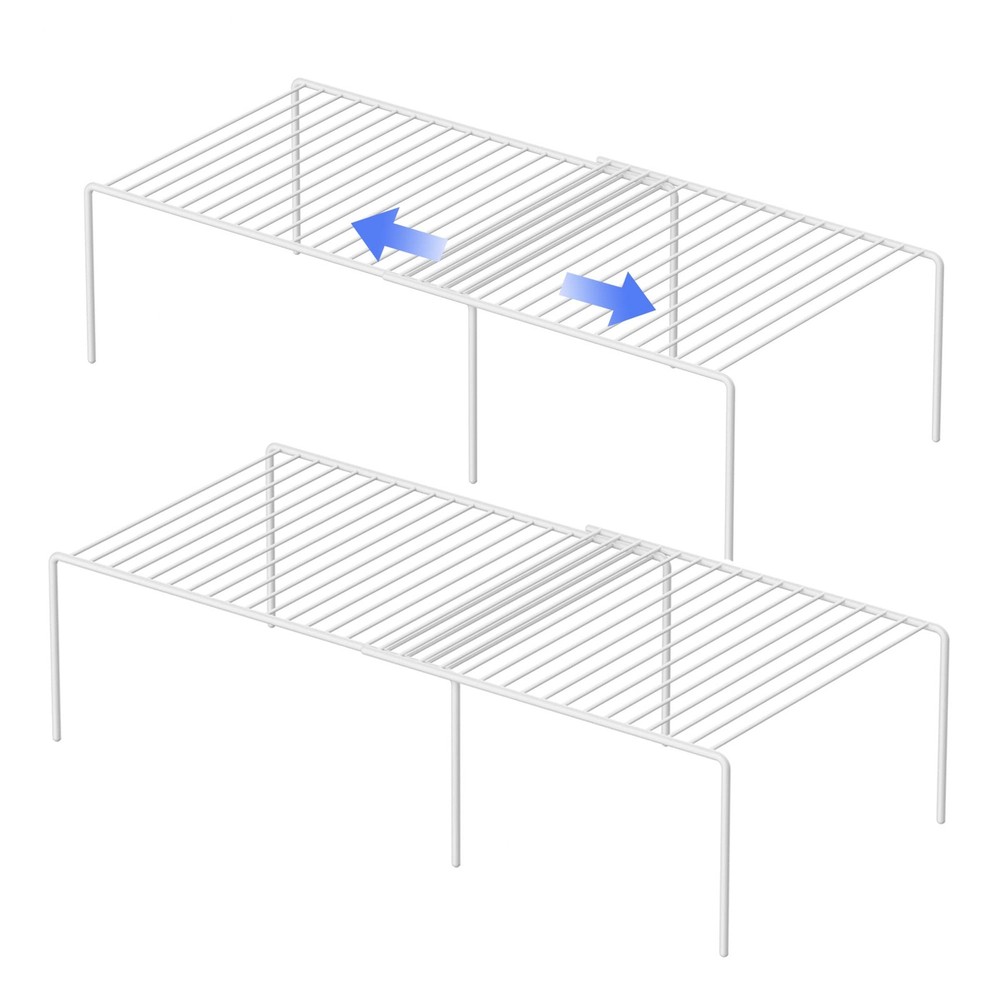 Redrubbit 4-Piece Expandable Metal Rustproof Storage Shelf Rack, Kitchen Counter
