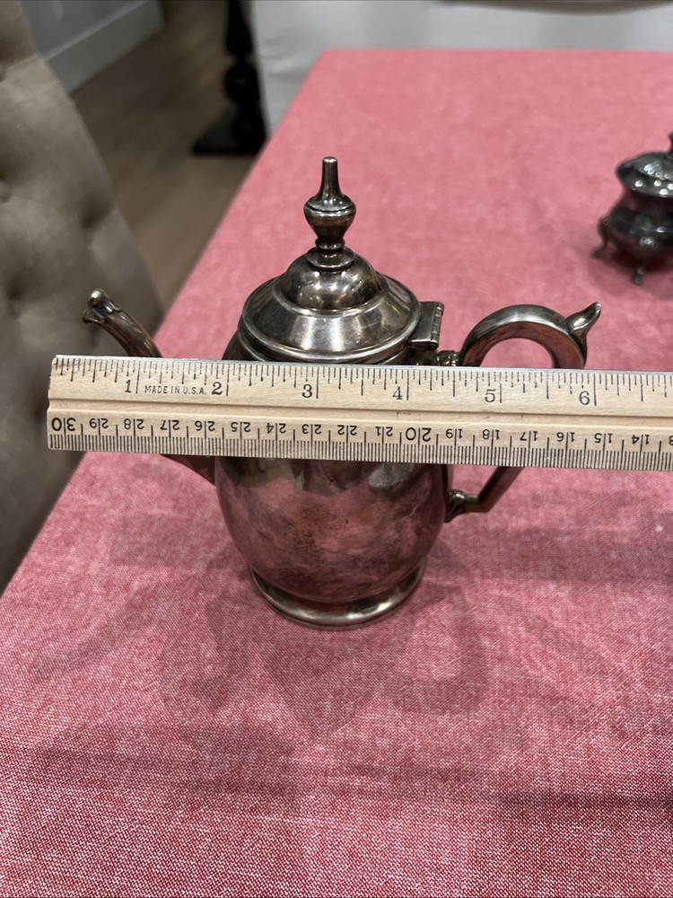 VINTAGE European SILVER-PLATED TEA POT Marked “1900”.